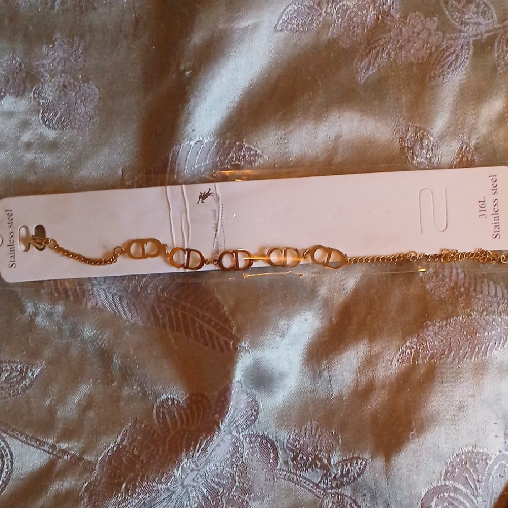 Gold Toned Stainless Steel Bracelet C D